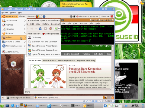 intrepid ibex di openSUSE dengan VirtualBox